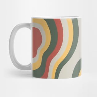 Colourful Blob Abstract Pattern in Light Red Dark Green Yellow and Gray Mug